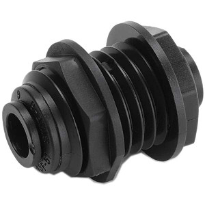 Parker Hannifin 5/16 Kynar Push-to-Connect Bulkhead Union Tube Fitting 250 Max psi, Black, Push-to-Connect x Push-to-Connect Ends, FDA & NSF-51 FB5BU5-HBLK - 19138742