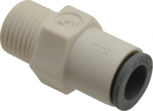 Parker Hannifin 1/4 1/8 NPTF Bio-Sourced Nylon 11 Push-to-Connect Male Connector Tube Fitting 230 Max psi, White, FDA, NSF-51 & NSF-61 6505 56 11WP2 - 72338643