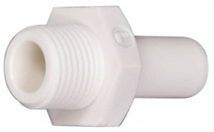 Parker Hannifin 1/4 1/4 NPTF Bio-Sourced Nylon 11 Push-to-Connect Stem Adapter Tube Fitting 230 Max psi, White, FDA, NSF-51 & NSF-61 6521 56 14WP2 - 72338841