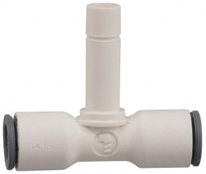 Parker Hannifin 1/2 x 1/2 Bio-Sourced Nylon 11 Push-to-Connect Plug-In Tee Tube Fitting 160 Max psi, 1/2" Stem Diam, White, FDA, NSF-51 & NSF-61 6388 62 00WP2 - 72338569