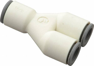 Parker Hannifin 1/4 Bio-Sourced Nylon 11 Push-to-Connect Union Y Tube Fitting 230 Max psi, White, FDA, NSF-51 & NSF-61 6340 56 00WP2 - 72338437