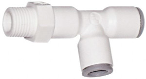 Parker Hannifin 3/8 1/4 NPTF Bio-Sourced Nylon 11 Push-to-Connect Male Swivel Run Tee Tube Fitting 190 Max psi, White, FDA, NSF-51 & NSF-61 6503 60 14WP2 - 72338601