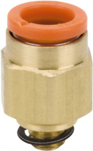 SMC Pneumatics 5/32" OD, 10-32 UNF, Brass/Polybutylene Push-to-Connect Male Connector 145 Max psi KQ2H03-32A - 51433811