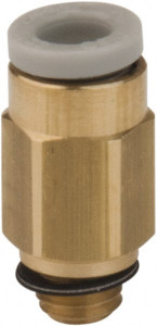 SMC Pneumatics 6mm OD, M5x0.8 Metric, Brass/Polybutylene Push-to-Connect Male Connector 145 Max psi KQ2H06-M5A - 78265857