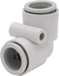 SMC Pneumatics 10mm OD, Brass/Polybutylene Push-to-Connect Union Elbow 145 Max psi KQ2L10-00A - 43404722