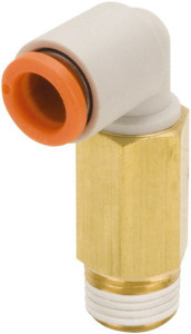 SMC Pneumatics 3/8" Outside Diam, 1/4 NPT, Brass/Polybutylene Push-to-Connect Tube Extended Male Elbow 145 Max psi KQ2W11-35AS - 51437234