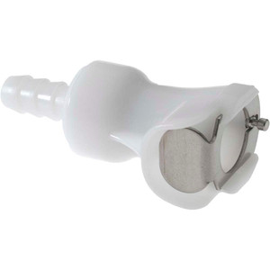 CPC Colder Products 1/4" Nominal Flow, 1/4" ID, Female, Inline Hose Barb-Female Socket 120 Max psi, -40 to 180°F, Acetal Coupling, Buna-N O-Ring PLCD17004 - 48610661