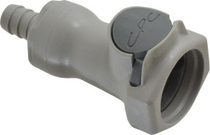 CPC Colder Products 3/8" Nominal Flow, 3/8" ID, Female, Inline Hose Barb-Female Socket 60 Max psi, 32 to 230°F, Polypropylene Coupling, EPDM O-Ring HFCD17612 - 48732598