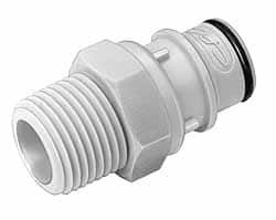 CPC Colder Products 3/8" Nominal Flow, 3/4 NHR Thread, Male, Inline Threaded-Male Plug 125 Max psi, -40 to 280°F, Polysulfone Coupling, EPDM O-Ring HFCD241235GHT - 48734370