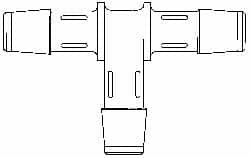 Made in USA 1" Barb, Polypropylene Single Barbed Tube Tee White T0-16WP - 48725287