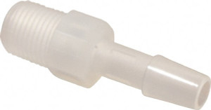Made in USA 1/4" Barb, 1/8 NPT, Polypropylene Single Barbed Tube Adapter Male, Natural (Color) A2-4PP - 48720288