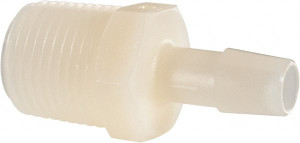 Made in USA 3/8" Barb, 1/2 NPT, Nylon Single Barbed Tube Adapter Male, Natural (Color) A8-6NN - 48716468