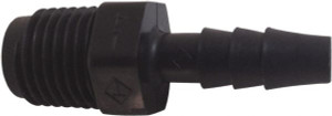 Parker Hannifin 1/2" Barb, 1/4 NPT, Polypropylene Single Barbed Tube Male Connector Male, Black 325HB-8-4PP - 50571587