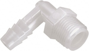 Parker Hannifin 3/4" Barb, 3/4 NPT, Nylon Single Barbed Tube Male Elbow Male, White 329HB-12-12N - 50571876