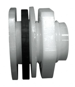 Green Leaf 1/2 Polypropylene Threaded Tube Bulkhead Fitting 0.753" ID, 75 Max Working psi TF 12 PB - 48605570