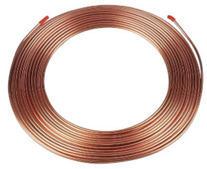Mueller Industries 50 ft. Long, 1/8" OD x 0.065" ID, Copper Seamless Tube 0.03" Wall Thickness D 02050P - 36914315