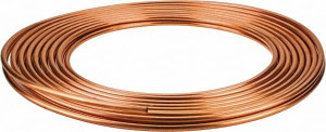 Mueller Industries 50 ft. Long, 1/4" OD x 0.19" ID, Copper Seamless Tube 0.03" Wall Thickness D 04050P - 36914331