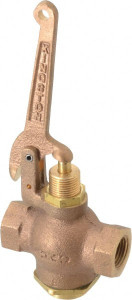 Kingston Valves 1/2" Pipe, 400 Max psi, Buna N Disc, Self Closing Control Valve Pull Lever, FNPT x FNPT End Connections 305A-4-2 - 08059727