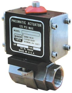 Gemini Valve 1/2" Pipe, 720 psi WOG Rating Stainless Steel Pneumatic Double Acting with Solenoid Actuated Ball Valve Reinforced PTFE Seal, Full Port, Threaded (BSPT x JIS) End Connection 85M66R512ADP55 - 86442985 Gemini Valve 1/2" Pipe, 720 psi WOG Rating Stainless Steel Pneumatic Double Acting with Solenoid Actuated Ball Valve Reinforced PTFE Seal, Full Port, Threaded (BSPT x JIS) End Connection 85M66R512ADP55 - 86442985