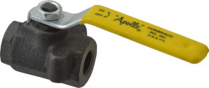 Apollo Valves 3/8" Pipe, Standard Port, Carbon Steel Standard Ball Valve 2 Piece, Inline - One Way Flow, FNPT x FNPT Ends, Lever Handle, 2,000 WOG, 150 WSP 73A10201A - 37011418