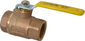 Apollo Valves 1-1/4" Pipe, Standard Port, Bronze Standard Ball Valve 2 Piece, Inline - One Way Flow, FNPT x FNPT Ends, Lever Handle, 600 WOG, 125 WSP 70-106-01 - 37009776