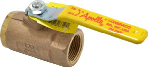 Apollo Valves 1" Pipe, Standard Port, Bronze Steam Service Ball Valve 2 Piece, Inline - One Way Flow, FNPT x FNPT Ends, Lever Handle, 600 WOG, 250 WSP 70-145-64 - 37009867