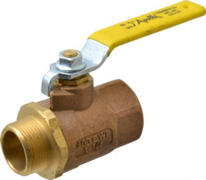 Apollo Valves 1-1/4" Pipe, Standard Port, Bronze Standard Ball Valve 2 Piece, Inline - One Way Flow, MNPT x FNPT Ends, Lever Handle, 600 WOG, 150 WSP 7080601 - 73305849