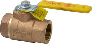 Apollo Valves 1-1/4" Pipe, Standard Port, Bronze Steam Service Ball Valve 2 Piece, Inline - One Way Flow, FNPT x FNPT Ends, Lever Handle, 600 WOG, 250 WSP 70-146-64 - 37009875