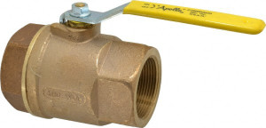 Apollo Valves 2-1/2" Pipe, Standard Port, Bronze Standard Ball Valve 2 Piece, Inline - One Way Flow, FNPT x FNPT Ends, Lever Handle, 600 WOG, 125 WSP 70-109-01A - 37009800