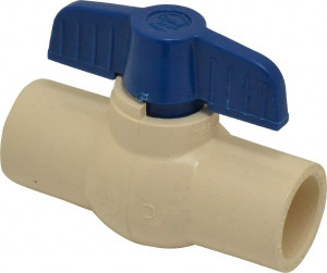 Legend Valve 3/4" Pipe, Large Port, CPVC Miniature Ball Valve Inline - One Way Flow, Solvent x Solvent Ends, Tee Handle, 150 WOG 202-404 - 36898047