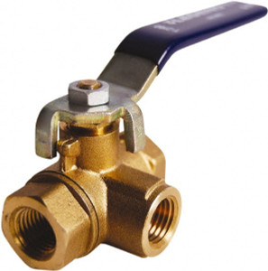 Legend Valve 3/4" Pipe, Large Port, Brass Diverter Ball Valve Inline - Three Way Flow, FIPT x FIPT x FIPT Ends, Lever Handle, 600 WOG, 150 WSP 101-444 - 49109200