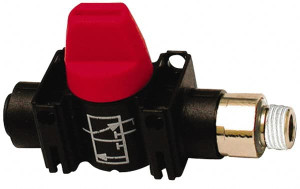 Legris 3/8" Pipe, Standard Port, Composite Miniature Ball Valve 1 Piece, Inline - Two Way Flow, MNPT x Push-to-Connect Ends, Short Handle, 125 WOG 7915 60 18 - 82817024