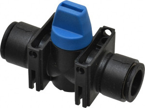 Legris 12mm Pipe, Standard Port, Composite Miniature Ball Valve 1 Piece, Inline - Two Way Flow, Push-to-Connect x Push-to-Connect Ends, Short Handle, 150 WOG 7910 12 00 - 82816786