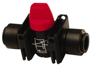 Legris 3/8" Pipe, Standard Port, Composite Miniature Ball Valve 1 Piece, Inline - Two Way Flow, Push-to-Connect x Push-to-Connect Ends, Short Handle, 150 WOG 7913 60 00 - 82816919