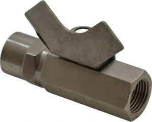 Midwest Control 3/8" Pipe, Reduced Port, Stainless Steel Miniature Ball Valve 2 Piece, Inline - Two Way Flow, FNPT x FNPT Ends, Butterfly Handle, 1,000 WOG, 150 WSP MSFF-33 - 89495089