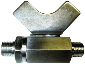 Midwest Control 1/2" Pipe, Reduced Port, Stainless Steel Miniature Ball Valve 2 Piece, Inline - Two Way Flow, MNPT x MNPT Ends, Butterfly Handle, 1,000 WOG, 150 WSP MSMM-50 - 89495154