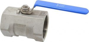 Midwest Control 2" Pipe, Standard Port, Stainless Steel Standard Ball Valve 1 Piece, Inline - One Way Flow, FNPT x FNPT Ends, Lever Handle, 1,000 WOG SV1P-200 - 05866769