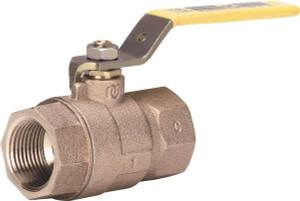 Milwaukee Valve 3/8" Pipe, Full Port, Bronze Full Port Ball Valve 2 Piece, Threaded (NPT) Ends, Lever Handle, 600 WOG, 150 WSP BA-100A-38 - 46901625