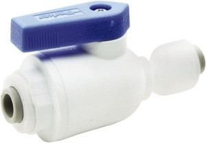 Parker Hannifin 3/8" Pipe, Full Port, Polypropylene Valve Union Connector Ball Valve Bi-Directional, Push-to-Connect x Push-to-Connect Ends, Wedge Handle, 150 WOG PP6VUC6-MG - 45435757