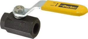 Parker Hannifin 3/8" Pipe, Carbon Steel Standard Ball Valve 2 Piece, Inline - One Way Flow, FNPT x FNPT Ends, Lever Handle, 2,000 WOG, 150 WSP XV500CS-6 - 04479515