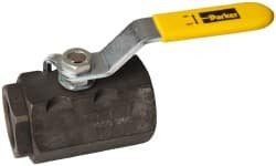 Parker Hannifin 1" Pipe, Carbon Steel Standard Ball Valve 2 Piece, Inline - One Way Flow, FNPT x FNPT Ends, Lever Handle, 2,000 WOG, 150 WSP XV500CS-16 - 04479549