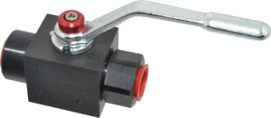 Parker Hannifin 1/2" Pipe, Carbon Steel Standard Ball Valve Inline - Two Way Flow, FNPT x FNPT Ends, Lever Handle, 7,500 WOG BVHP08NSS1N - 60216165