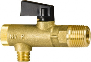 PRO-SOURCE 1/2" Pipe, NPT Port, Brass Filter Ball Valve Inline - One Way Flow, MNPT x FNPT Ends, Wedge Handle, 725 WOG 9819312035JP - 66826025