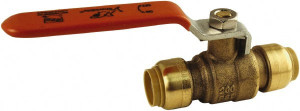 SharkBite 3/4 x 3/4" Pipe, Standard Port, Brass Standard Ball Valve Inline - Two Way Flow, Push-to-Connect x Push-to-Connect Ends, Steel Handle, 200 WOG 22185-0000LF - 33279878