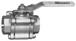 Sharpe Valves 3/8" Pipe, Full Port, Stainless Steel Standard Ball Valve 3 Piece, Inline - One Way Flow, FNPT x FNPT Ends, Locking Lever Handle, 1,000 WOG, 125 WSP 4301659020 - 69011880