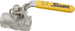 Sharpe Valves 1/4" Pipe, Standard Port, Stainless Steel Steam Service Ball Valve 1 Piece, Inline - One Way Flow, FNPT x FNPT Ends, Locking Lever Handle, 2,000 WOG, 250 WSP 4351012120 - 69013092