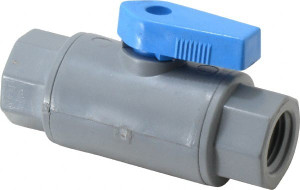 The Specialty Mfg. Co. 1/4" Pipe, PVC Standard Ball Valve Inline - One Way Flow, FNPT x FNPT Ends, Wedge Handle, 125 WOG 6380090 - 09881251