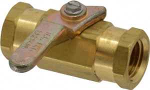 The Specialty Mfg. Co. 1/4" Pipe, Brass Standard Ball Valve Inline - Two Way Flow, FNPT x FNPT Ends, Lever Handle, 500 WOG 2530090 - 09881582