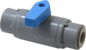 The Specialty Mfg. Co. 3/8" Pipe, PVC Standard Ball Valve Inline - One Way Flow, Push-to-Connect x Push-to-Connect Ends, Wedge Handle, 125 WOG 6381890 - 09881301