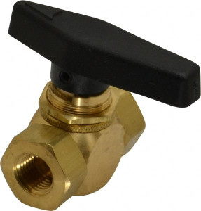 The Specialty Mfg. Co. 1/4" Pipe, Brass Standard Ball Valve Inline - Two Way Flow, FNPT x FNPT Ends, Wedge Handle, 500 WOG 3424190 - 09881384